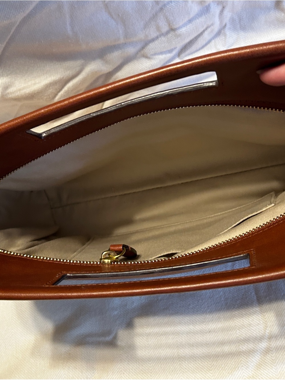 Coach Brown Leather Cutout Handle Briefcase Clutch with Gold Hardware - Picture 3 of 4